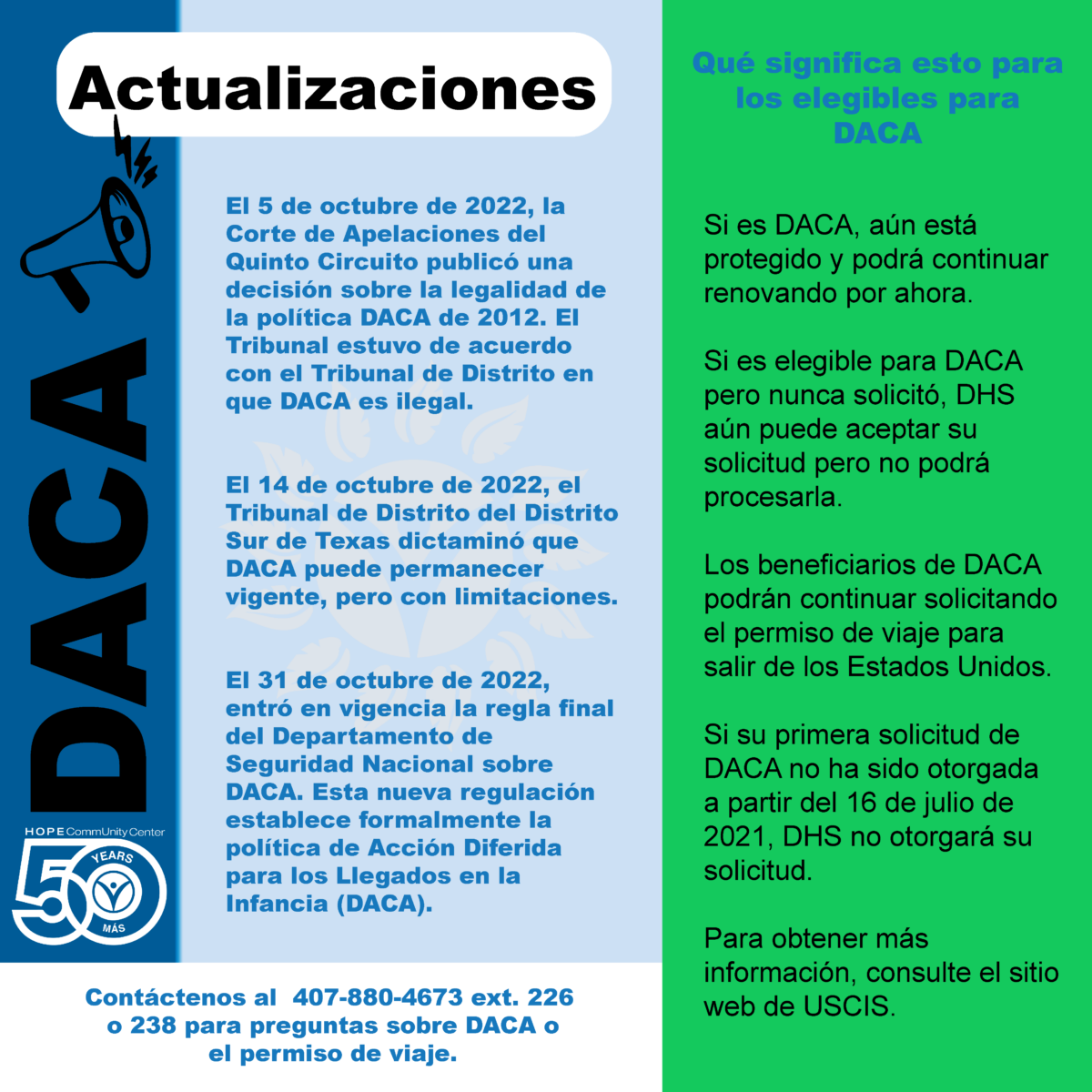 DACA Updates Hope CommUnity Center